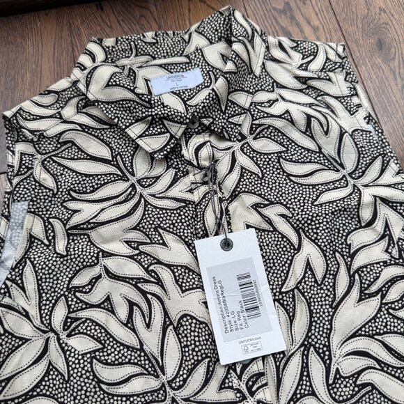 UNTUCKit Amara Dress Large Black White Drop Waist Sleeveless Button Up Linen - Picture 2 of 14